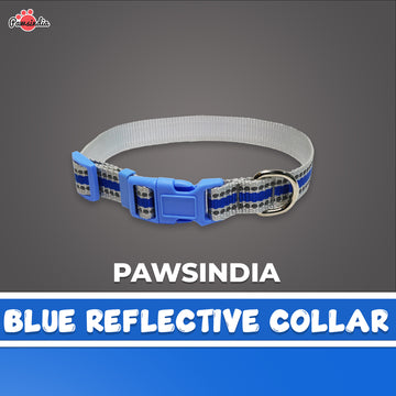 Pawsindia Reflective Nylon Collar for Small Dogs - Blue